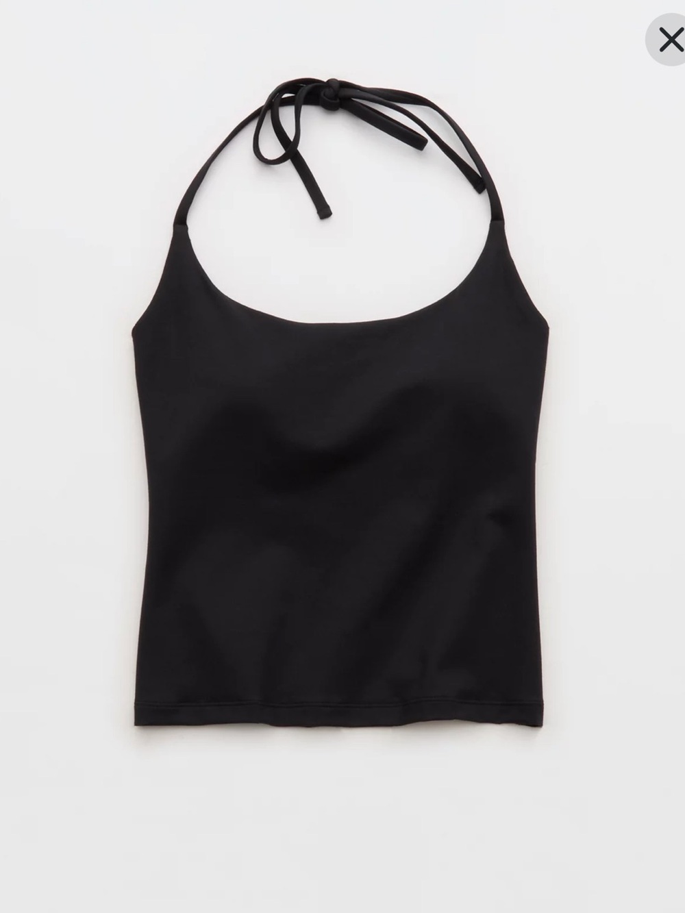 aerie Black Halter Tie-Back Tank